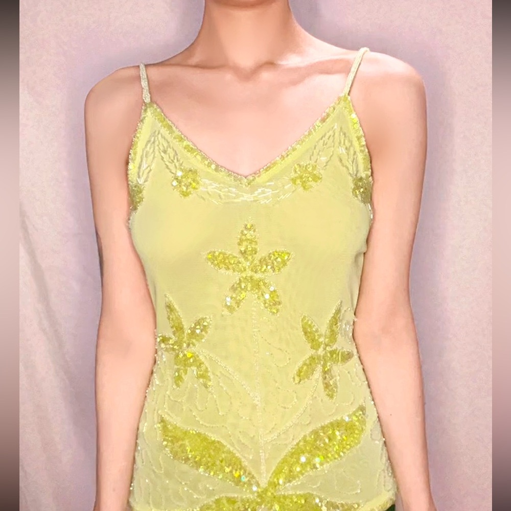 90’s 2000’s  Green beaded top bundle